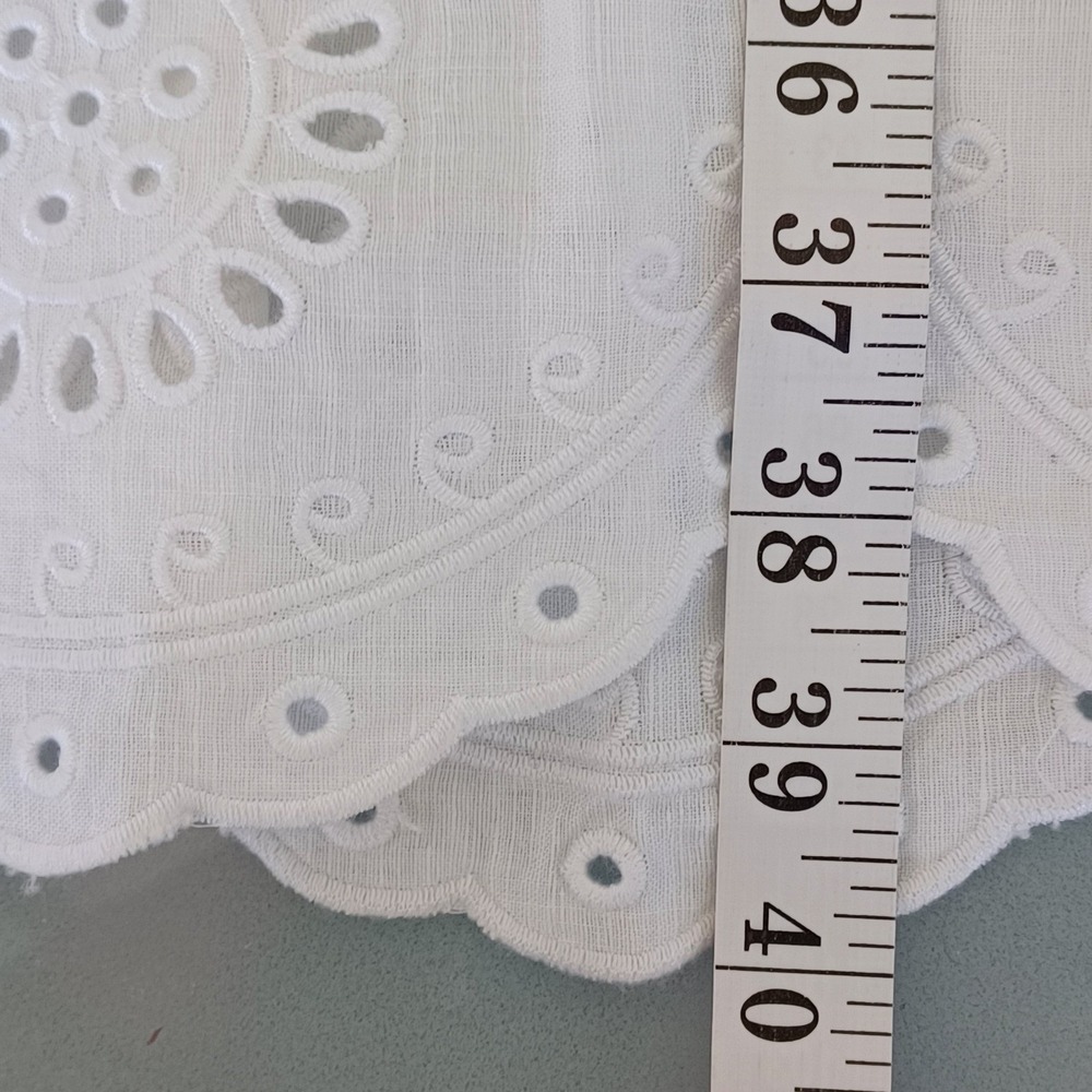 J.McLaughlin White‎ Linen Blend Eyelet Scalloped Hem Tiered Midi Skirt Large NWT - Picture 5 of 14
